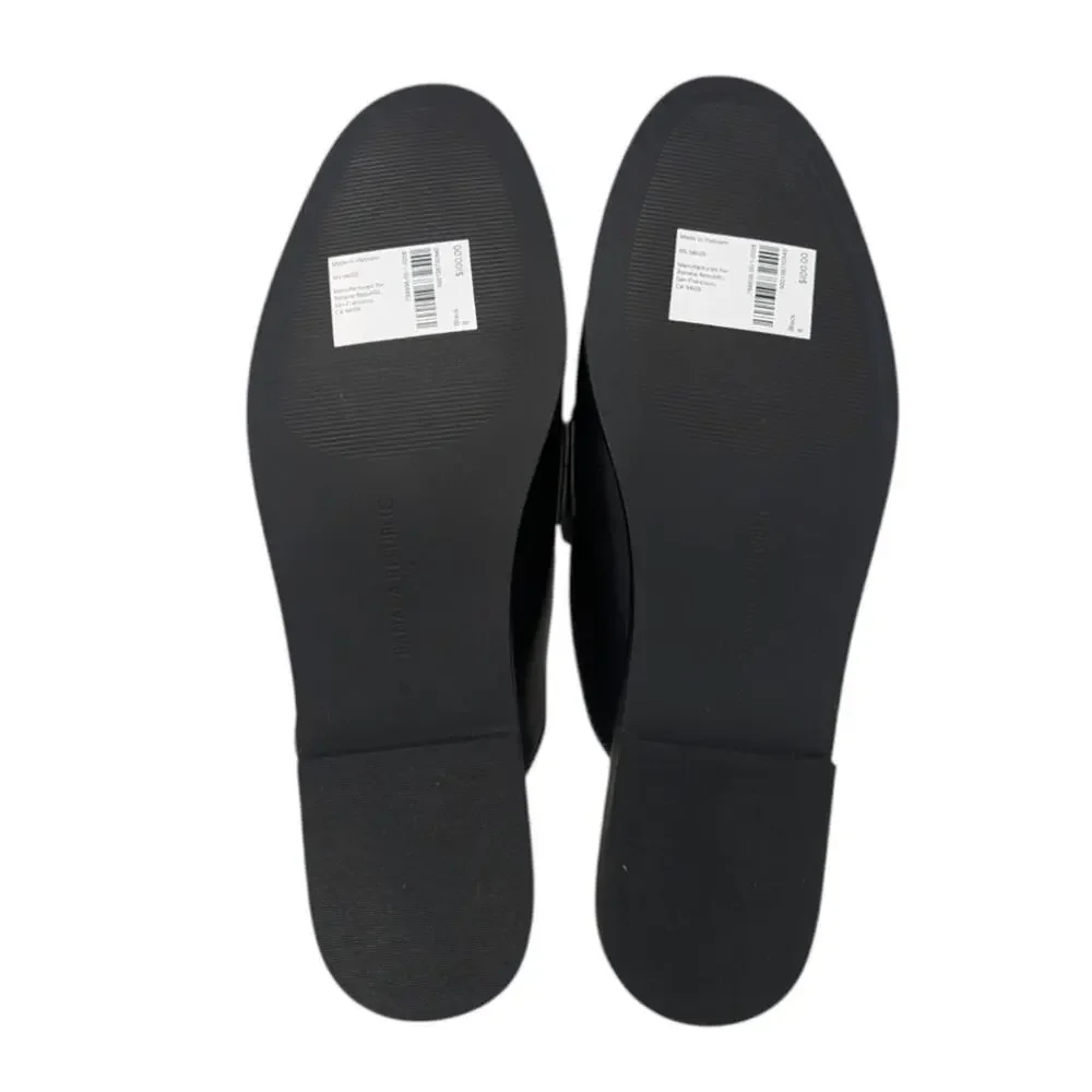 Banana Republic Black Leather Loafer Mule Slides Size 8